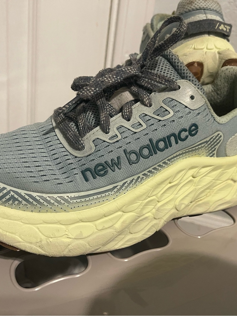 New Balance Light Blue and Pale Yellow Athletic Sneakers